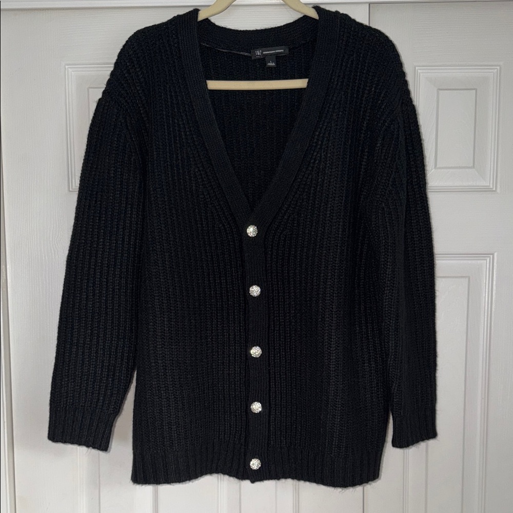Black Button-Up Women's Sweater